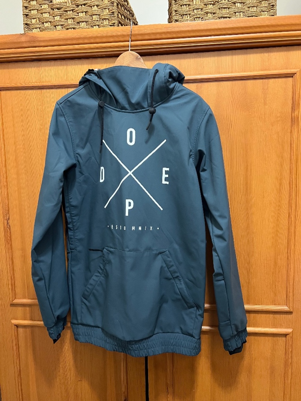 Dope Snow Yeti Softshell Ski Snowboard Hoodie Metal Blue XS